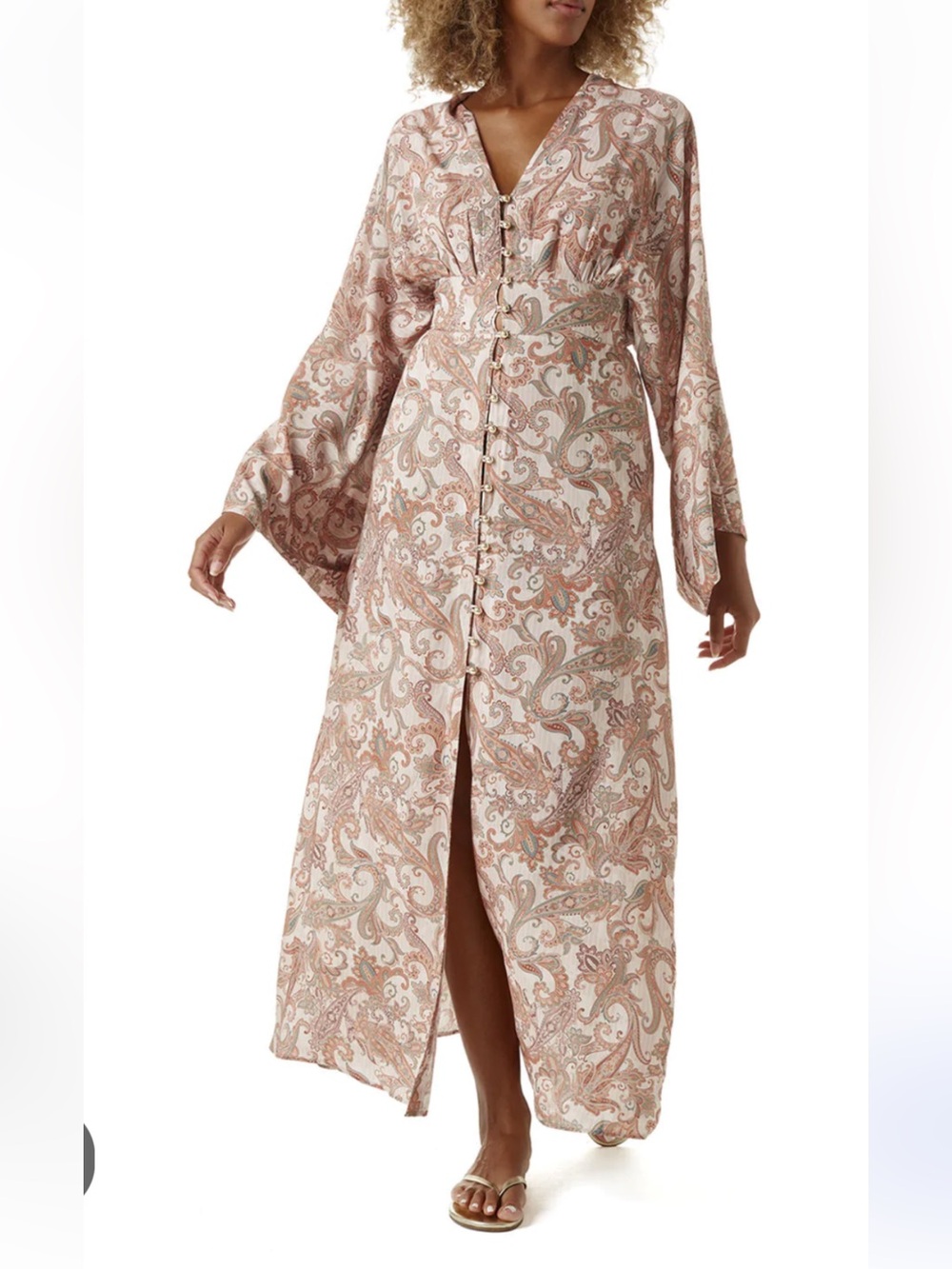 NWT Melissa Odabash Desiree Imagination Kaftan Beach Maxi Dress Size L Large